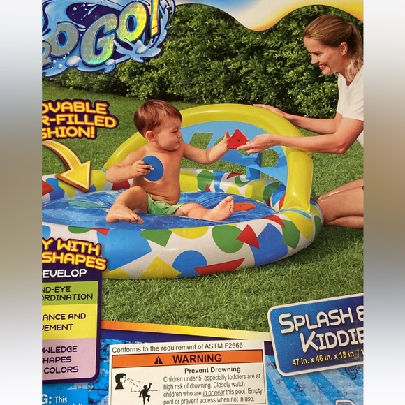 H2OGO! Splash & Learn 47-Inch Inflatable Kiddie Pool - Picture 2 of 6